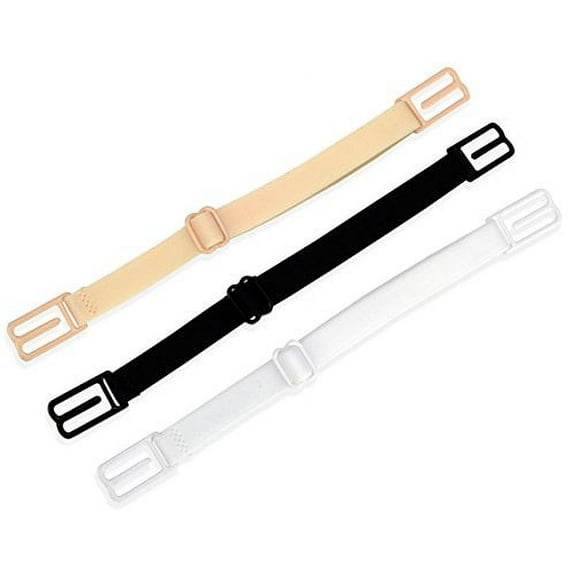 RazorClips Flexible Elastic Women's Bra Strap Clips Holder, Beige, Black, White 3 Count