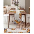 thumbnail image 6 of Table Runners 36 Inches Long Dress Scarves, Orange Blue Fall Farmhouse Kitchen/Dining Table Runner, Short Coffee Tablerunners, Vintage Thanksgiving Pumpkins Maple Leaf 13x36 Inch, 6 of 7
