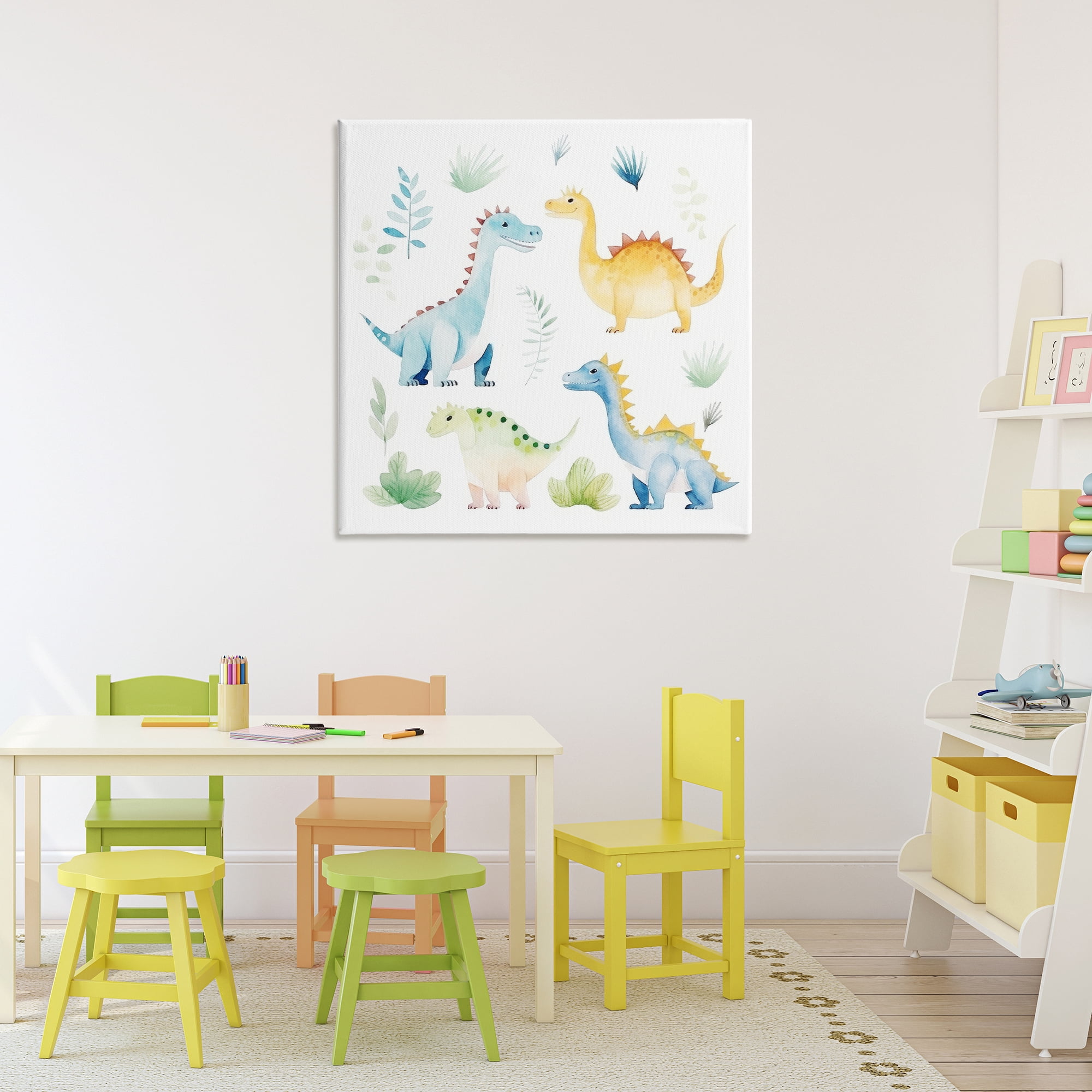 Stupell Industries Playful Dinosaur Wonderland Canvas Wall Art, design by Lazar Studio