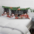 thumbnail image 3 of Black Christmas Pillow Covers, Linen Long Throw Pillow Case, Xmas Snowman Santa Elk Winter Snowflake Holiday Pillow Protector Decorative Cushion Cover for Living Room/Bedroom 16" x 24", 3 of 8