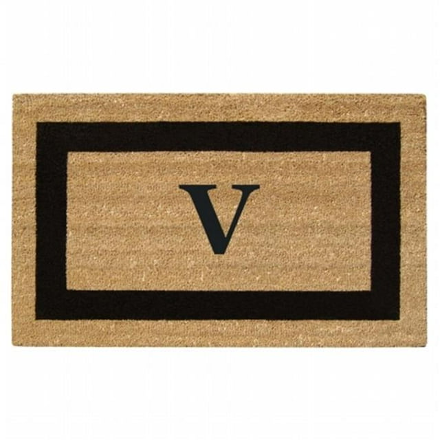 Nedia Home 33020V 36 x 20 in. SuperScraper Black Single Picture Frame Mat Monogrammed V