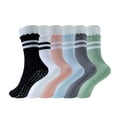 3 Pairs Stylish Stripes Pilates Socks With Silicone Grip Bottom Cotton ...