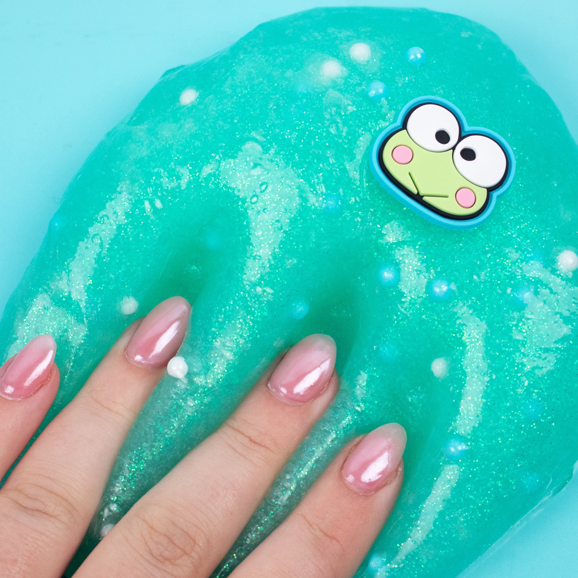 Hello Kitty® - Keroppi SLIMYGLOOP Jar, 8 oz Green & Teal Apple-Scented Slime