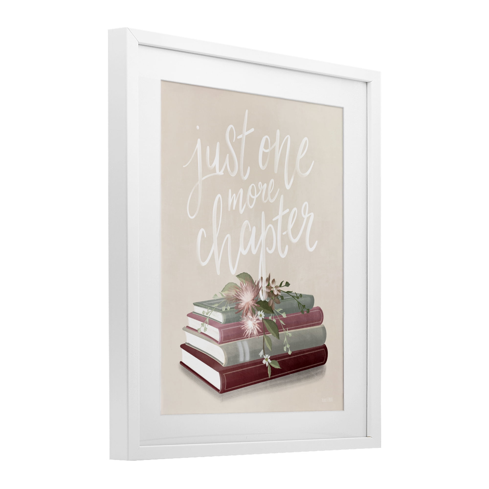 Stupell Industries One More Chapter on Beige White Framed Print Under Glass, design by House Fenway