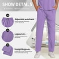 thumbnail image 4 of VIAOLI Scrubs for Men Set – V-Neck Top & Straight Leg Pants Stretch Nursing Uniform Set with Adjustable Waistband and Multiple Pockets, 10 Colors, 4 of 6