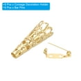 thumbnail image 3 of Uxcell 23mm Corsage Decorative Holder Brooch Pin Vase Pocket Boutonnieres Holder with Bar Pins Rose Gold 6 Pack, 3 of 5