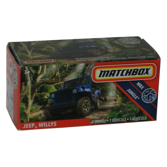 Matchbox MBX Jungle (2020) Power Grabs Box Blue Jeep Willys Metal Toy Car 68/100