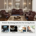 thumbnail image 6 of PonLiving Leather Power Recliner Sofa Set LED Lights USB Chargers Burgundy Leather Living Room Furniture Set SOFA+LOVESEAT+CHAIR, 6 of 6