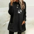 thumbnail image 1 of Halloween Shirts for Women Col Rond et Hiver Ample Imprimé Poche Chaud Long Sleeve Blouse Tops Long Sleeve Tops for Women sur Clearance, 1 of 4
