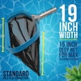 thumbnail image 3 of U.S. Pool Supply Professional Heavy Duty 19" Swimming Pool Leaf Skimmer Rake with Strong Reinforced Aluminum Frame Handle, Deep Net Bag - Commercial Grade - Fast Cleaning, Debris Pickup & Removal, 3 of 5