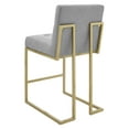 thumbnail image 6 of Counter Stool Chair, Fabric, Metal Steel, Gold Light Grey Gray, Modern Contemporary Urban Design, Bar Pub Cafe Bistro Hotel Restaurant Hospitality, 6 of 8