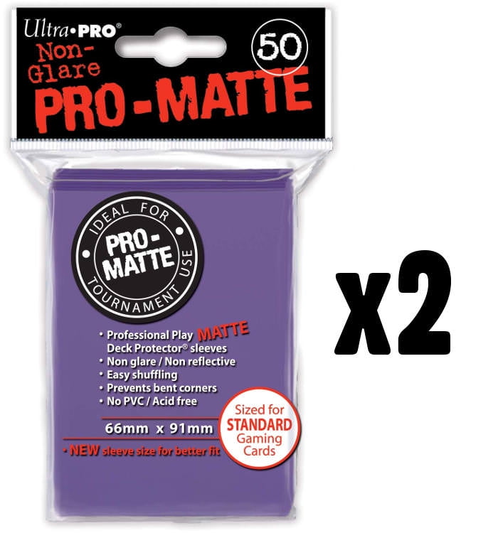 100 2pk ULTRA PRO Pro-Matte Deck Protector Card Sleeves Magic Standard Purple 