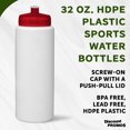 thumbnail image 3 of HDPE Plastic Leak-Free Bottles 32 oz. Set of 10, Bulk Pack - BPA Free, Great for Gym, Camping, Backpacking, School - Trans Red, 3 of 5