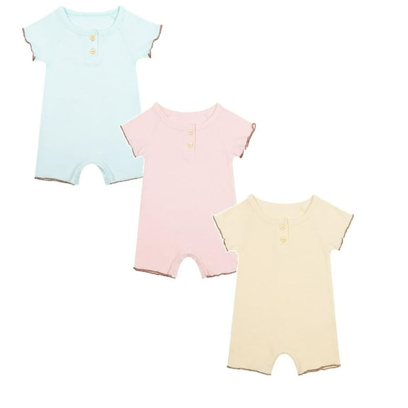 3PCS Baby Girl Clothes Baby Bodysuit Thin Pajamas Romper Jumpsuit Girl Sleepers 6 Months