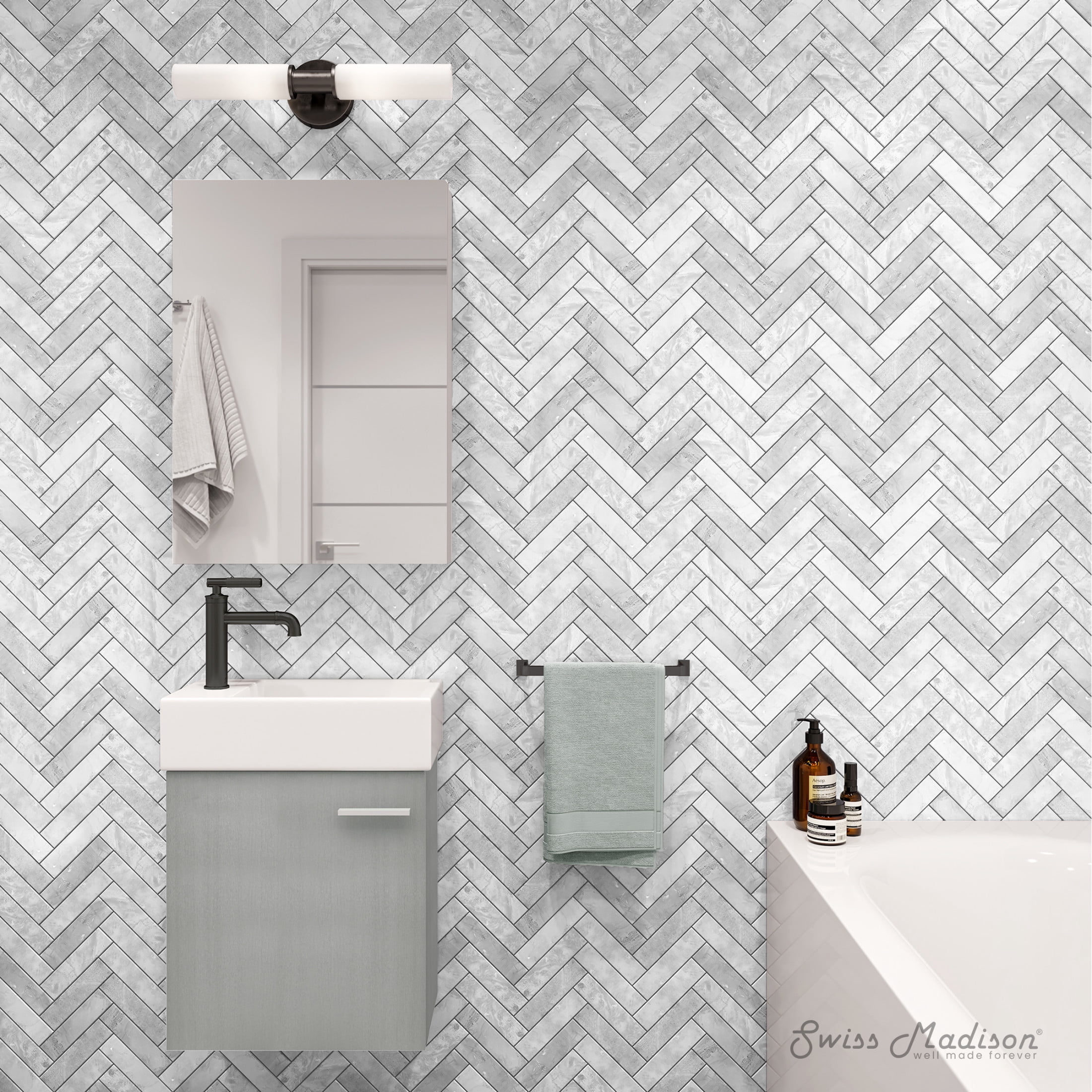Colmer 18 Single, Brushed Gray, One Cabinet, Bathroom Vanity
