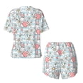 thumbnail image 6 of Wukai Cute Rabbit And Heart Women's Pajama Set,Short-Sleeve Top and Shorts with Elastic Waistband and Pockets for Loungewear, Yoga, and Casual Wear-Large, 6 of 8