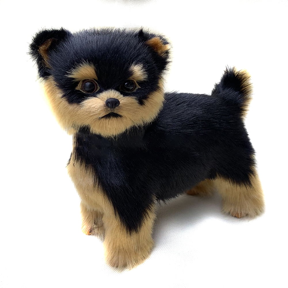 Simulation Toy Dog Realistic Yorkie Dog Puppy Lifelike Stuffed Companion Toy Pet 