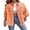 Orange, variant on Women's Basic Button Down Stretch Fitted Long Sleeves Denim Jean Jacket