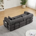 thumbnail image 4 of CARZZI LIFE 79" Convertible Sofa Bed with Pillows, Corduroy Folding Sleeper Sofa with Fixed-Shape Frame, Boneless Couch for Living Room Bedroom, Floor Sofa Lounge No Assembly Required (Grey), 4 of 9