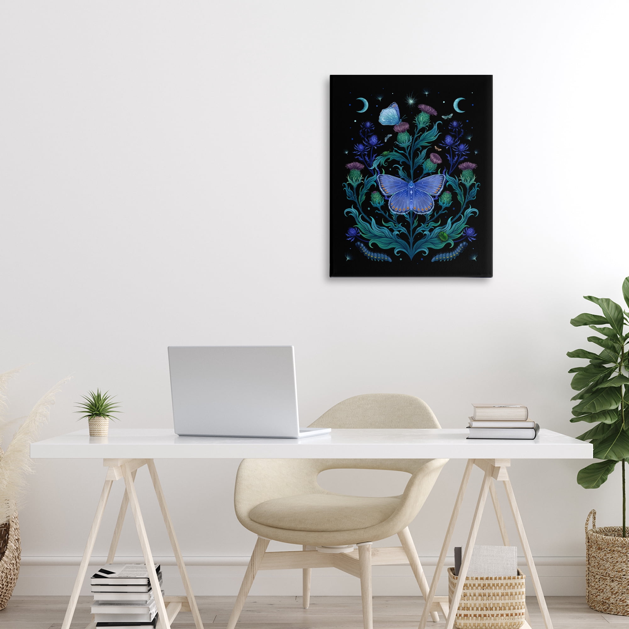 Stupell Industries Thistles & Insects at Night Canvas Wall Art, design by Episodic Drawings