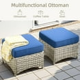thumbnail image 4 of Ovios 6 Pieces Outdoor Furniture Set High Back All-Weather Wicker Patio Conversation Set with Ottomans & Solar Light Coffee Table, Navy Blue, 4 of 11