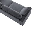thumbnail image 4 of CQSXDA 81.8 Inch 2-Seater Corduroy Loveseat Sofa with Iron and Wood Frame, Square Armrests for Living Room or Apartment, Gray, 4 of 9
