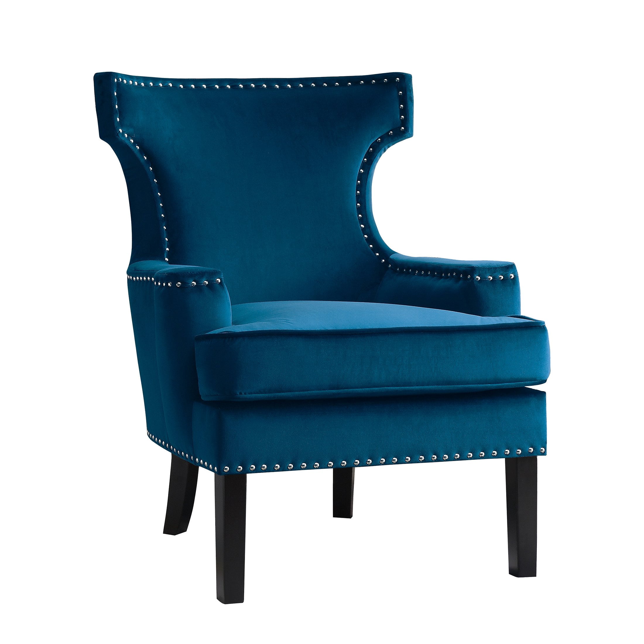 OakvillePark Sigfridson Velvet Upholstered Accent Chair, Blue