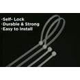 thumbnail image 2 of Multi-Purpose Cable Ties, 8 inch Heavy Duty Wire Ties Fastener Wrap for Cable Organizer, Self-Locking, Black/Clear (1000, clear), 2 of 6