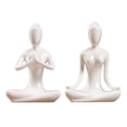 thumbnail image 1 of 2x Cerámica Yoga Adorno Estatua Escultura Jardín Decoraciones De Escritorio Para El Hogar Baoblaze Craft de figurilla de mesa, 1 of 6