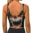 thumbnail image 3 of Lsque Glitch Screaming Skull Printed Women'S Sports Bra, Compression, Moisture Wicking, High-Impact Sports Bra For Women,Supportive sports bra-X-Large, 3 of 9