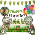 thumbnail image 2 of Globos de látex con temática de plantas zombis de dibujos animados para fiesta de cumpleaños, platos, pancartas, banderas, paquete para niños, suministros para fiestas y eventos, 2 of 5