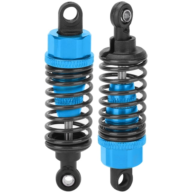 amortiguador de resorte rc anggrek alta resistencia y durabilidad para traxxas Par de amortiguadores RC metálicos de 70 mm con resorte helicoidal negro y cuerpo azul, 18 mm de diámetro, ojal plástico en ambos extremos; compatible con Traxxas Slash 2WD, paquete de 2 piezas; también adecuado como repuesto para modelos escala RC.