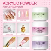 COSCELIA Acrylic Nail Kit with u v Light for Beginners 12PC Glitter Decorations Powders Nail Set Kit Nail Art Professional DIY Gift for Women