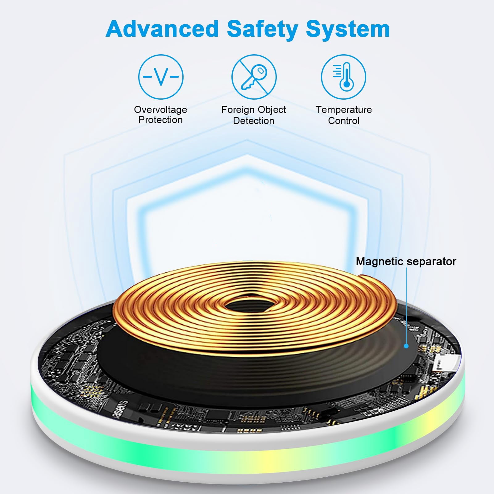 ABCPOW 2PACK 15W Fast Wireless Charger Samsung Android Fast Charging Pad Wireless Charger Mat Wireless Charger Station Compatible for iPhone 17 16 15 14 Samsung Galaxy S24 S23 S22 S21