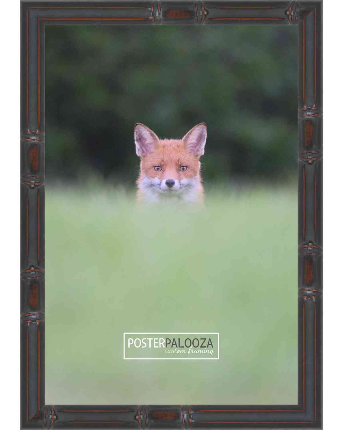 18x24 Brown Bamboo Picture Frame - UV Acrylic, Foam Board Backing, Hanging Hardware