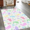 thumbnail image 2 of Easter Colorful Rabbits 3'x5' Area Rugs Spring Flower Cartoon Cute Washable Area Rugs Non-Slip Indoor Floor Mats Carpet for Living Room Bedroom Dining Room, 2 of 9