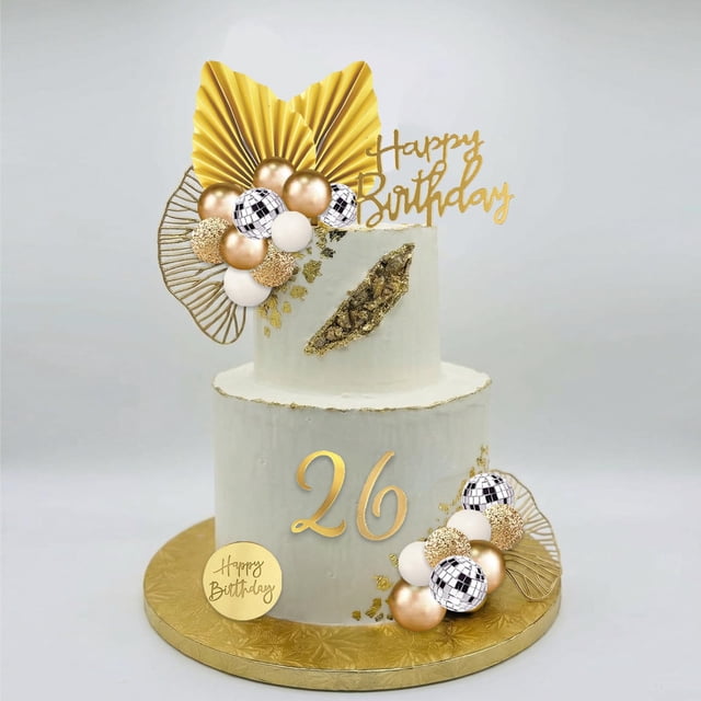 Set de 36 Piezas de Adornos para Pastel en Blanco y Dorado SONICEBUY