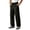 Black, variant on Mens Windproof 3-in-1 Cargo Pants Drawstring Elastic Waist Multi-Pockets Soft Shell Bottoms Fleece Liner Warm Waterproof Trousers