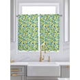 thumbnail image 2 of Tier Curtains 45 Inches Long, Summer Lemon Window Treatment Curtain Drapes, Green Botanical Blue Flowers Window Half Privacy Curtains for Bedroom Bathroom, 42"x45", 2 Panels, 2 of 7