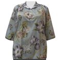 thumbnail image 1 of A Personal Touch Women's Plus Size 3/4 Sleeve Three-Button Placket Front Pullover Blouse - Tulips - 6X, 1 of 3