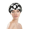 thumbnail image 3 of Disketp 3d Black And White Checkerboard Tunnel Shower Caps,Reusable Shower Cap For Women, Double Layer Waterproof Hair Cap, Large Size For All Hair Lengths,For Girls Spa Home Salon Use, 3 of 9