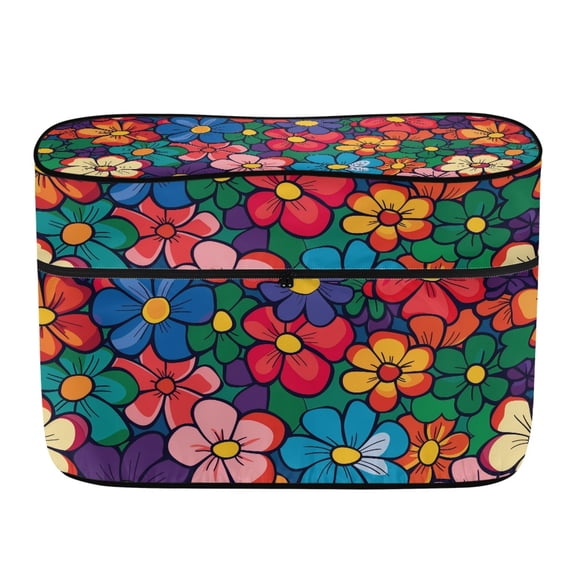 FUIALDOLG Colorful Floral Print RV Dual Propane Tank Cover, Polyester Waterproof Durable Cover for Travel Outdoor Camping, All Season Use for RV Campers