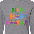 thumbnail image 4 of Inktastic Easter Hip Hop Hooray with Eggs and Carrot Long Sleeve T-Shirt, 4 of 5