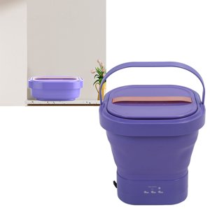 Mini laveuse le seau portable, puissante machine à plier compact, propre & Spin Dry, Blanchisserie légère pour Voyage Camping Appartement, Petit Lave-linge rechargeable