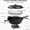 thumbnail image 4 of ZUKA Ceramic Pan by Granitestone, 6 Pc Non Toxic Ceramic Deep Frying Pan Set with Steamer & Spatula, Everyday Pan Skillet, Non Toxic Pans for Cooking, Nonstick Induction, Oven & Dishwasher Safe, 4 of 8