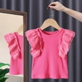 thumbnail image 2 of Gubotare Toddler Girl Summer Clothes Girl's Short Sleeve Summer Shirts Top Casual Cute Crew Neck Blouses Tops Size 12T 13T (Hot Pink,12-13 Years), 2 of 3