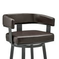 thumbnail image 4 of Armen Living Lorin30" Bar Height Swivel Bar Stool in Java Finish and Chocolate Faux Leather, 4 of 13