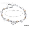 thumbnail image 3 of KATGI Fashion 18K White Gold Plated Heart Chain of Love Yellow Austrian Crystal Charm Bracelet, 3 of 3