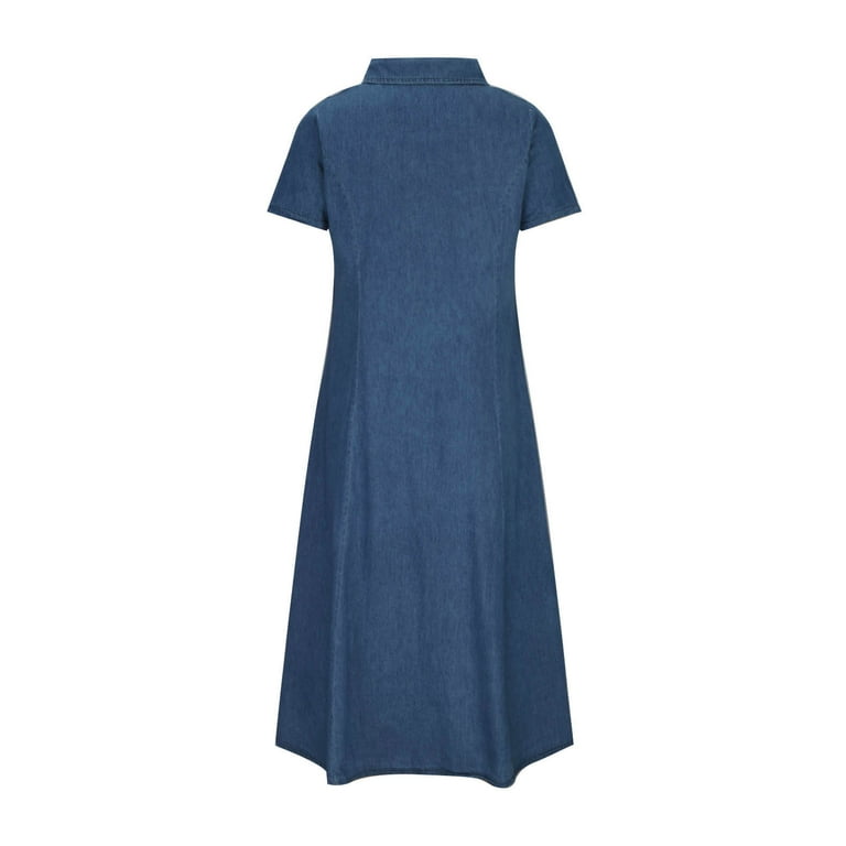 green emerald velvet dress Blue High Waist Denim Babydoll Dress – Western Bull Boutique main image 0