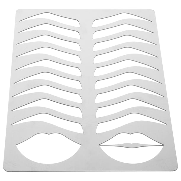 Plantilla para cejas, plantilla para dar forma a cejas de acero inoxidable, molde para plantilla de dibujo para práctica de salón
